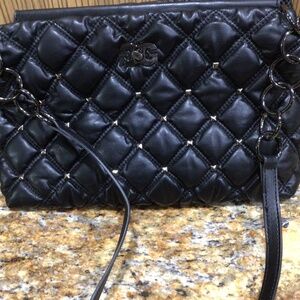 Gilda Paris, black quilted waffle studded handbag. Great